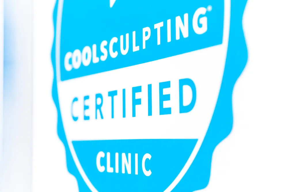 CoolSculpting certified clinic blue sign