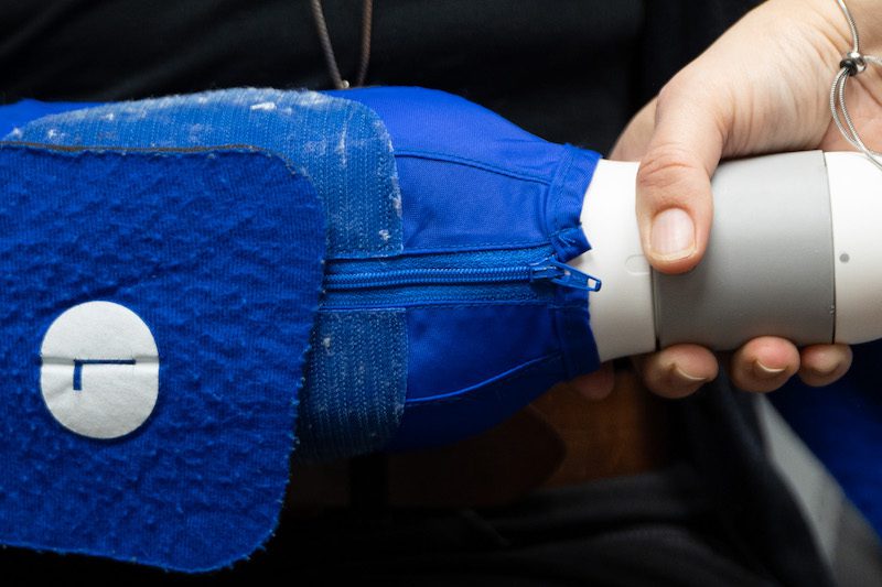 A Xanadu provider is preparing a patient for treatment using CoolSculpting near Fort Collins.